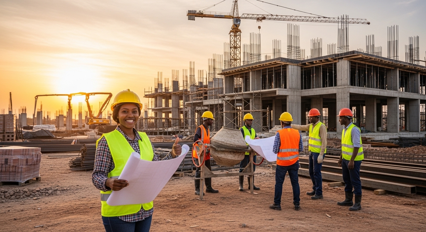 African construction workers